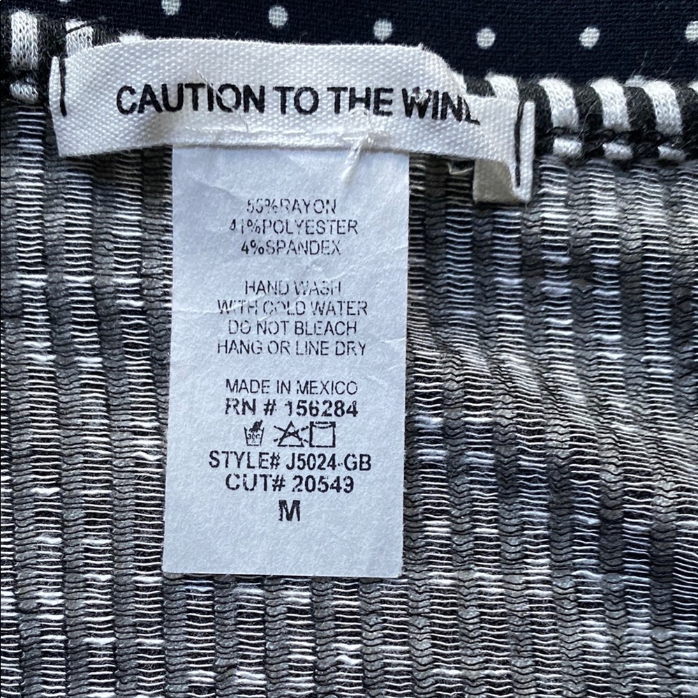 Caution To The Wind Monochrome Striped Top